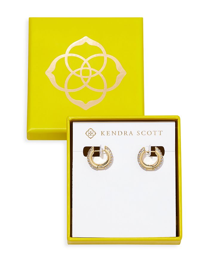Kendra Scott Mikki Pav Huggie Hoop Earrings in 14K Gold Plated