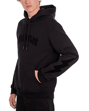 The Kooples Cotton Flocked Classic Fit Hoodie