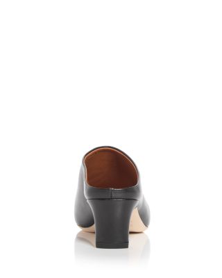 Women&#39;s Wally Leather Mid Heel Mules