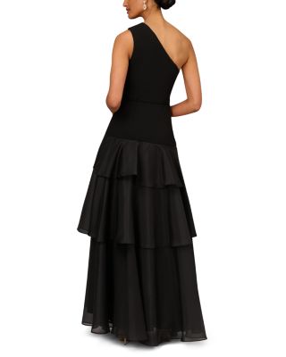 One Shoulder Tiered Gown