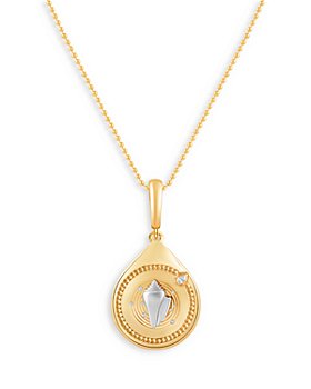 HARAKH - Diamond Accent Conch Pendant Necklace in 18K Yellow Gold, 0.06 ct. t.w., 18"
