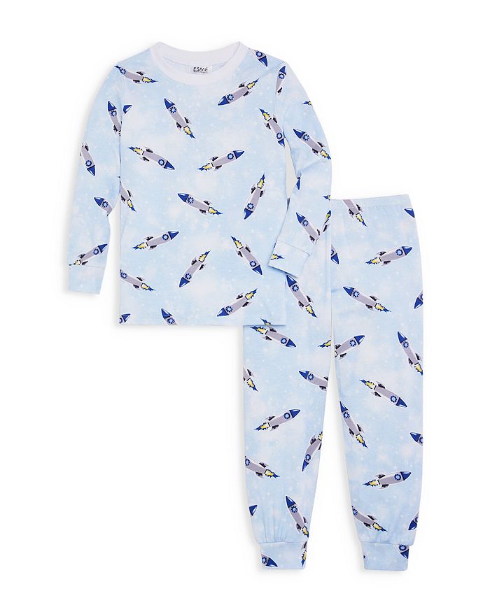 Esme Boys' Long Sleeved Top & Pants Pajamas Set - Little Kid, Big Kid In Rockets