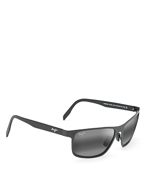 Maui Jim Anemone Polarized Rectangular Sunglasses, 60mm In Black/gray Polarized Gradient