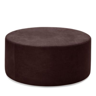 Frisco Leather Round Ottoman