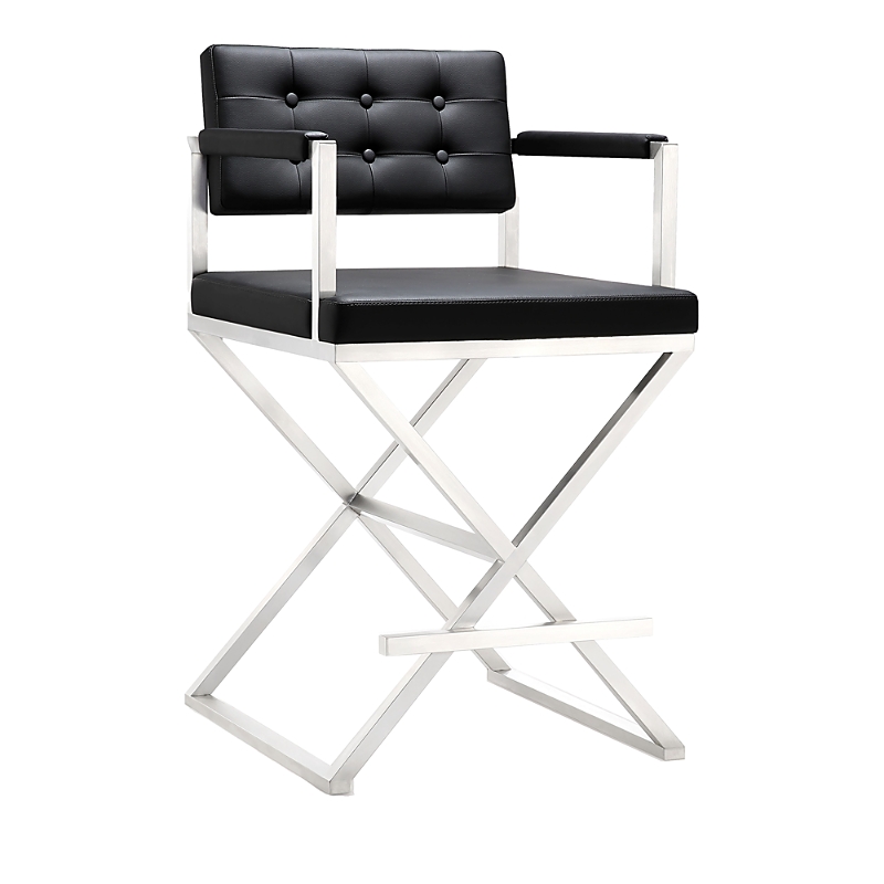 Tov Furniture Director Stainless Steel Counter Stool