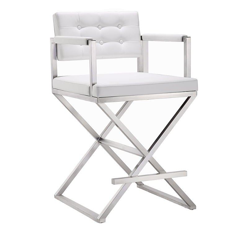 Tov Furniture Director Stainless Steel Counter Stool