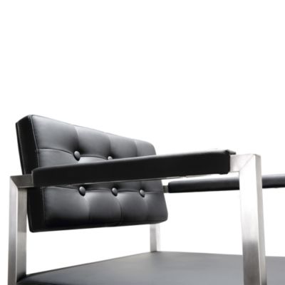  Director Performance Vegan Leather and Stainless Steel Counter Stool in White