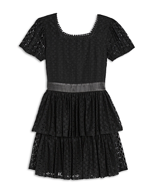 Aqua Girls' Square Neck Two Tier Dress, Little Kid, Big Kid - 100% Exclusive In Black