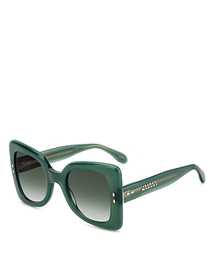 Shop Isabel Marant Flared Square Sunglasses, 52mm In Green