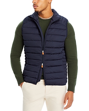 Save The Duck Russell Quilted Vest In Blue Black