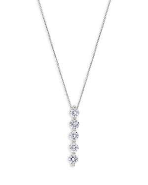 Bloomingdale's Five Stone Diamond Pendant Necklace In 14k White Gold, 0.50 Ct. T.w.