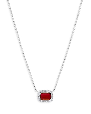Bloomingdale's Ruby & Diamond Halo Pendant Necklace in 14K White Gold