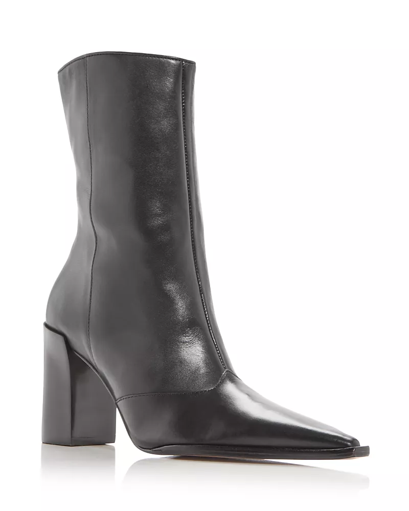 Schutz Women's Raffaela Pointed Toe High Block Heel Booties
