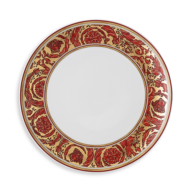 Versace Medusa Garland Red Salad Plate In Red/gold