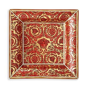 Shop Versace Medusa Garland Tray In Red/gold