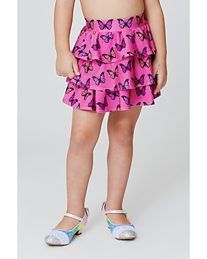 Terez Girls' Butterfly Tiered Skirt - Little Kid, Big Kid In Pink
