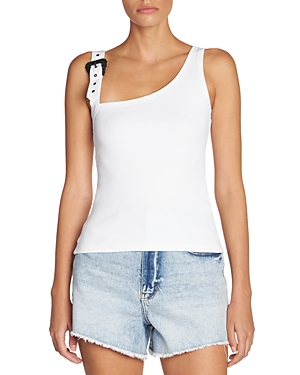 Shop Versace Jeans Couture Costina Ribana Top In White