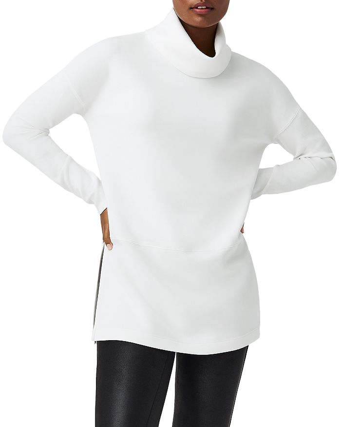 Spanx 3x White Dual layer Shapewear Control Top Long Sleeves Mock Turtleneck