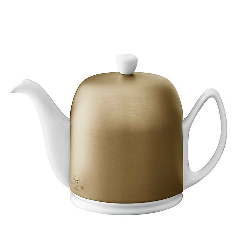 Shop Degrenne Paris Salam 23 Oz. Tea Pot In White/bronze