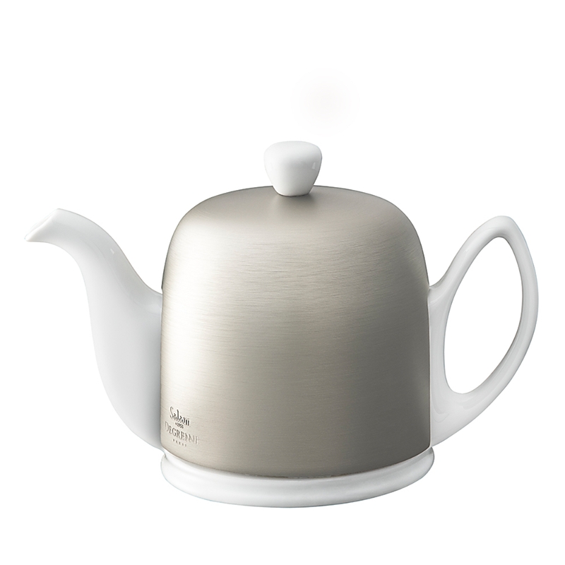 Shop Degrenne Paris Salam 23 Oz. Tea Pot In White/zinc