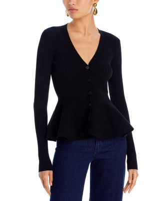 Jason Wu Collection Button Front Peplum Sweater Bloomingdale s