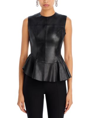トップス Acka. peplum loose sweat black Jason Wu Collection Leather Peplum Top | Bloomingdale's