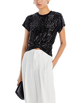 Black Sequin Top Sparkly Tops for Women at  Women's Clothing store