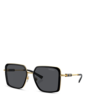 Versace Square Sunglasses, 56mm In Black/gray Solid
