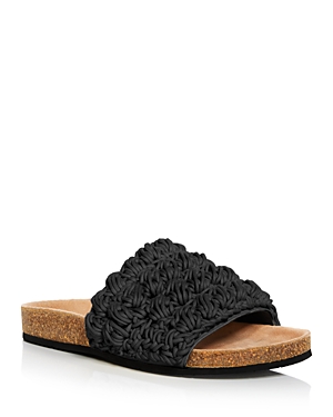 Shop Jw Anderson Men'a Ca/fa Crochet Slip On Slide Sandals In Black