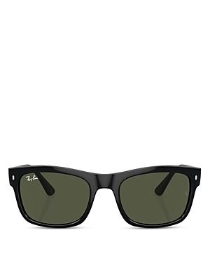 Shop Ray Ban Ray-ban Square Sunglasses, 56mm In Black/green Solid