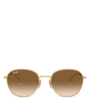 Shop Ray Ban Ray-ban Round Sunglasses, 55mm In Gold/brown Gradient