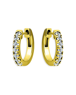 Aqua Pave Front Huggie Hoop Earrings In 18k Gold Over Sterling Silver - 100% Exclusive