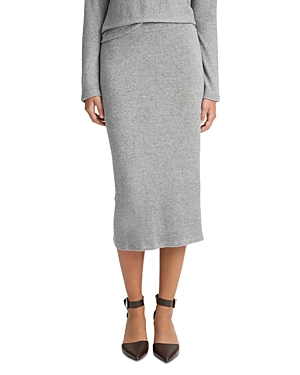 Shop Vince Cozy Midi Skirt In Heather Silver