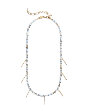 Anni Lu Silver Lining Beaded Chain Necklace In 18k Gold Plated, 15 In Metallic