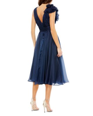  Sleeveless Chiffon A-Line Tea Length Cocktail Dress
