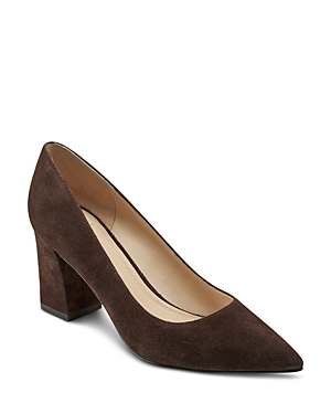 Marc Fisher Ltd Women's Zala Pointed Toe Block Heel Pumps In Dark Brown