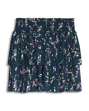 Aqua Girls' Woven Pleated Tiered Skirt, Little Kid, Big Kid - 100% Exclusive