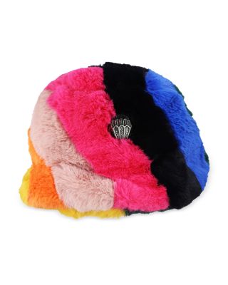 KURT GEIGER LONDON Rainbow Faux Fur Bucket Hat Bloomingdale's