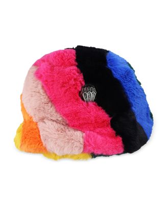 KURT GEIGER LONDON Rainbow Faux Fur Bucket Hat Bloomingdale's
