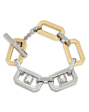 Allsaints Geometric Link Bracelet In Metallic
