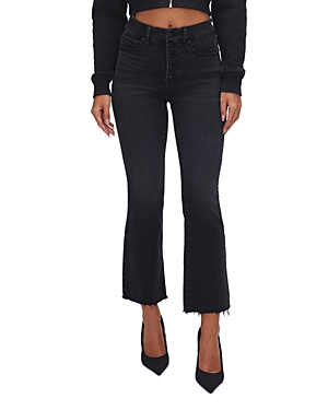 Good American Good Legs Black Cropped Mini Bootcut Jean In K267