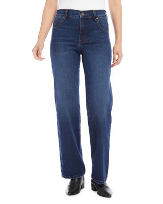 Mid Rise Wide Leg Jeans in Denim