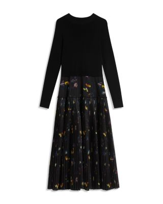Ted Baker Miiriam Mixed Media Pleated Midi Dress | Bloomingdale's Women