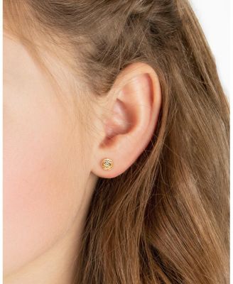 Girls' 14K Gold Blushing Rose Studs Screw Back Earrings - Baby, Little Kid, Big Kid