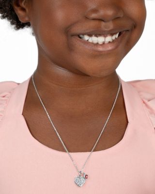  Children's Sterling Silver Oh So Loved Birthstone Girls' 12-14" Necklace