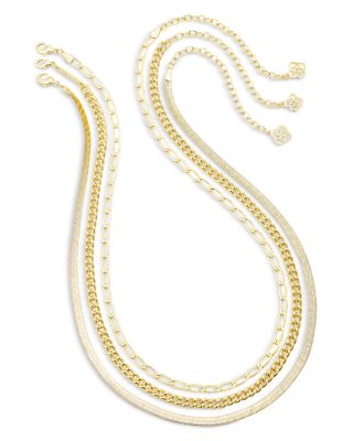 Kendra Scott - Mixed Link Layering Necklaces in Gold Tone, Set of 3