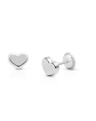 Girls' 14K Gold Modern Heart Studs Screw Back Earrings - Baby, Little Kid, Big Kid