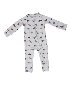 Shop Charlie Lou Baby Unisex Neutral Dinosaurs Romper - Baby In White With Print