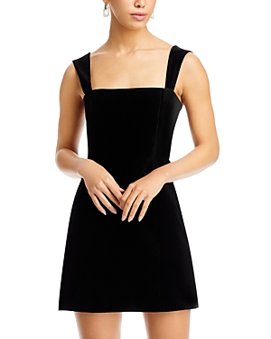 Shop Alice And Olivia Taylum Sleeveless Velvet Mini Dress In Black