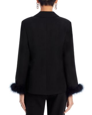 AQUA Feather Trim Blazer - Exclusive